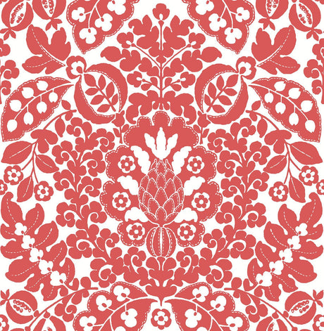 A-Street Prints Marni Red Fruit Damask Wallpaper