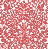 A-Street Prints Marni Fruit Damask Red Wallpaper