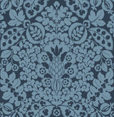 A-Street Prints Marni Fruit Damask Navy Wallpaper