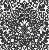 A-Street Prints Marni Black Fruit Damask Wallpaper