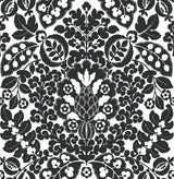A-Street Prints Marni Fruit Damask Black Wallpaper