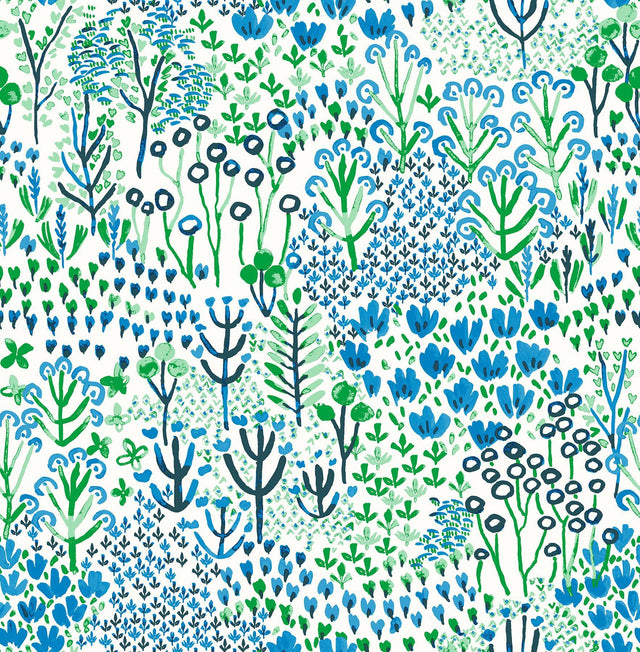 A-Street Prints Chilton Blue Wildflowers Wallpaper