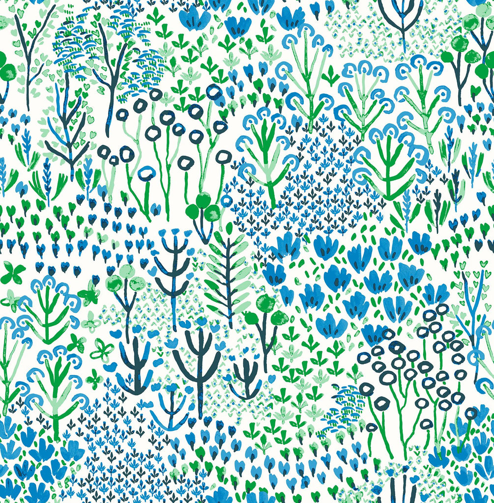 A-Street Prints Chilton Wildflowers Blue Wallpaper