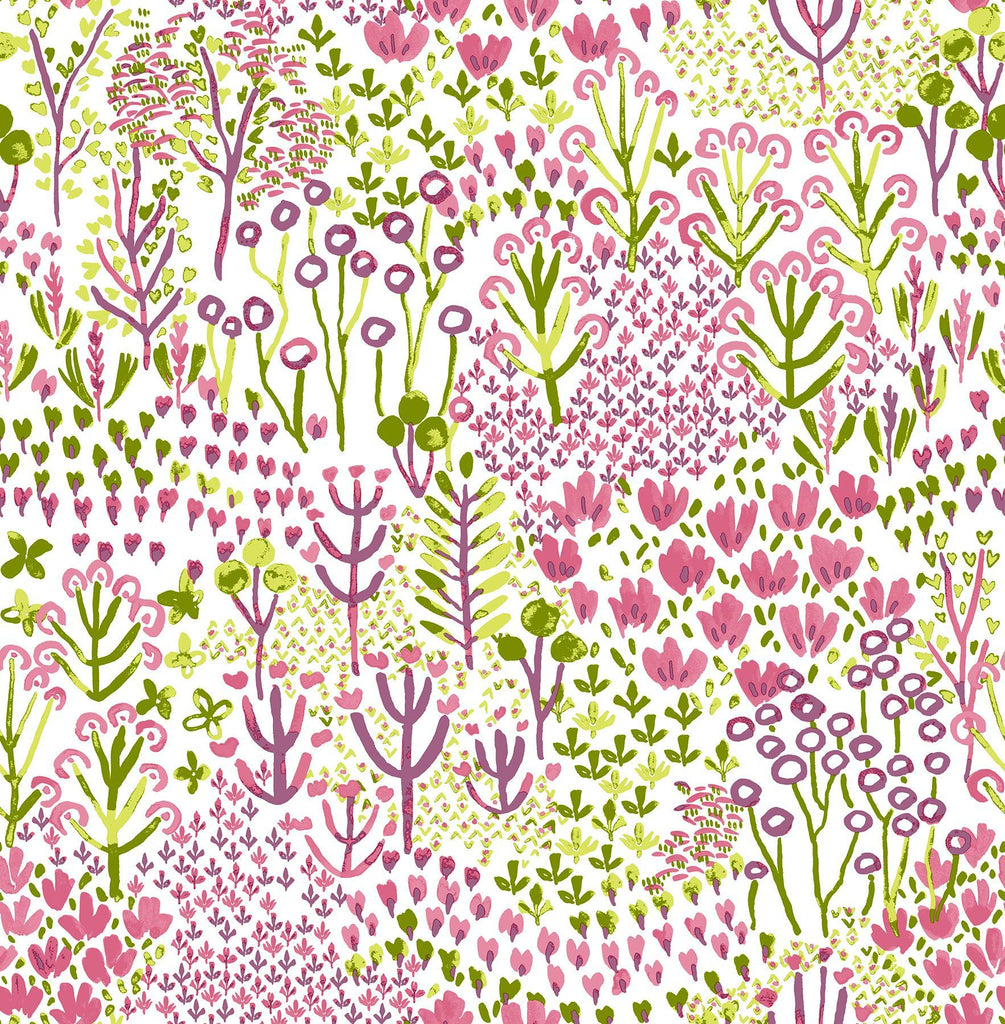 A-Street Prints Chilton Pink Wildflowers Wallpaper