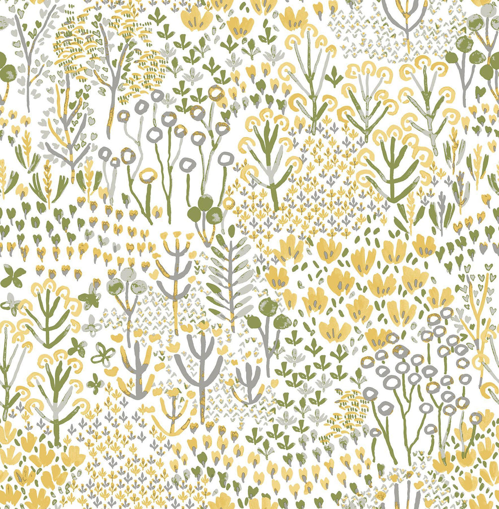 A-Street Prints Chilton Yellow Wildflowers Wallpaper