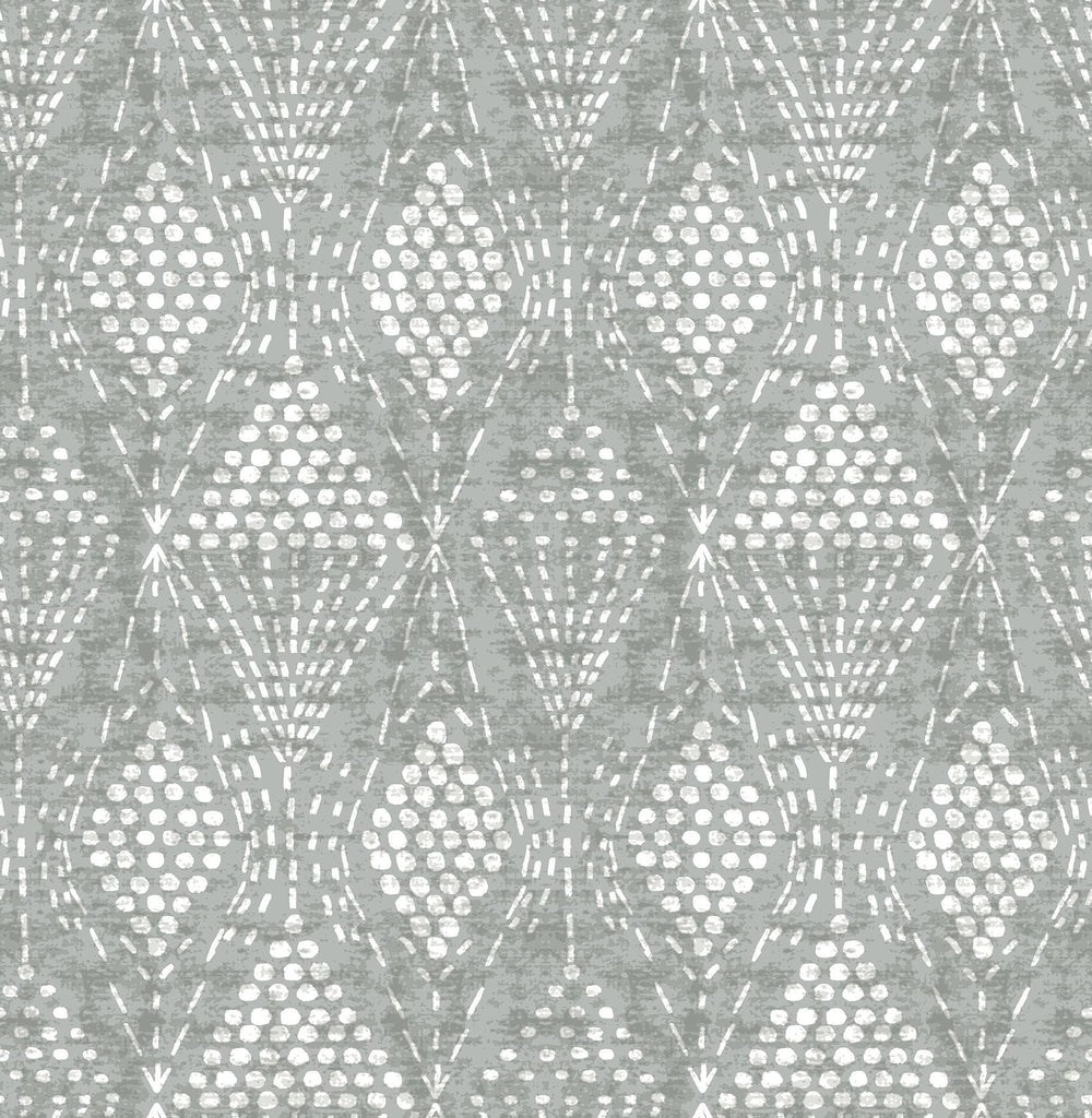 A-Street Prints Grady Grey Dotted Geometric Wallpaper