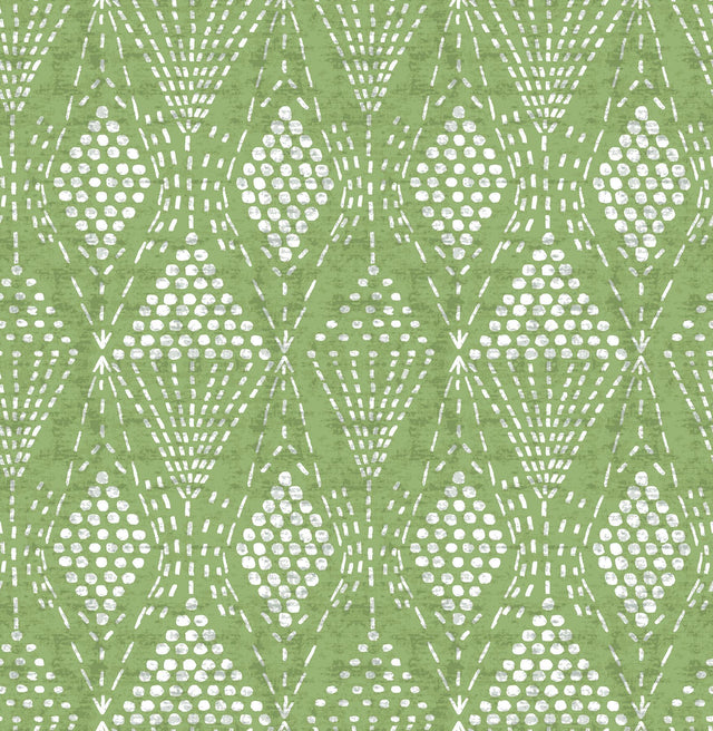 A-Street Prints Grady Green Dotted Geometric Wallpaper