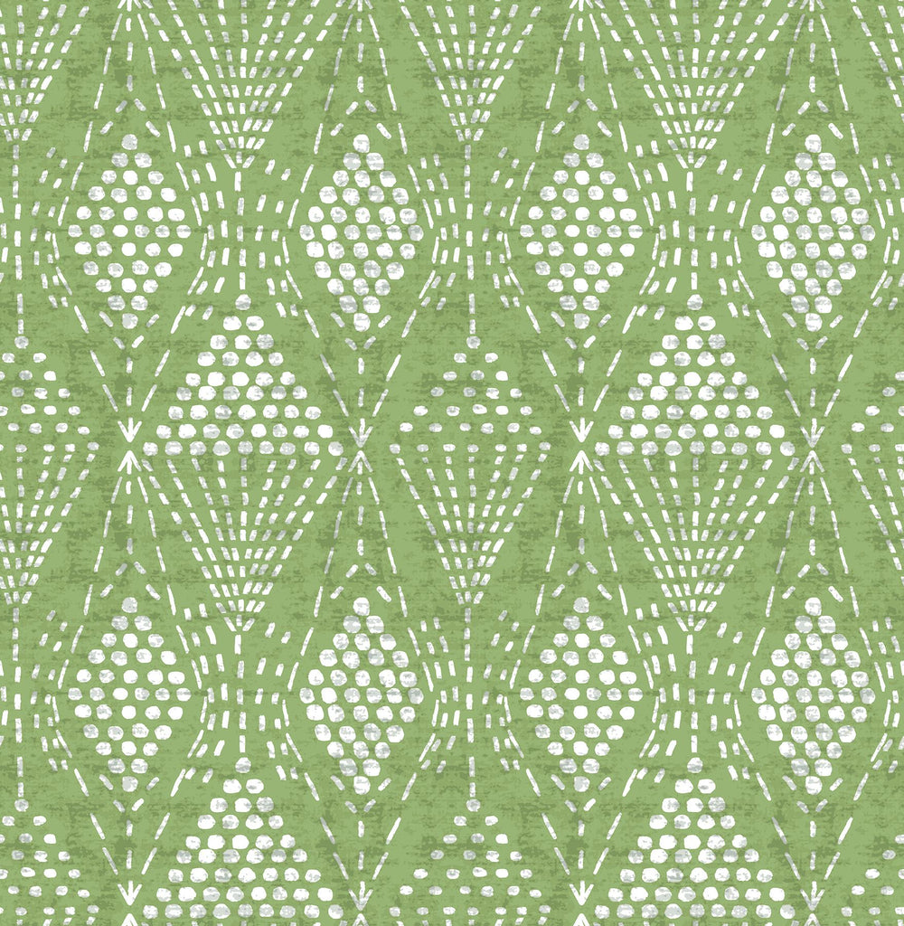 A-Street Prints Grady Dotted Geometric Green Wallpaper