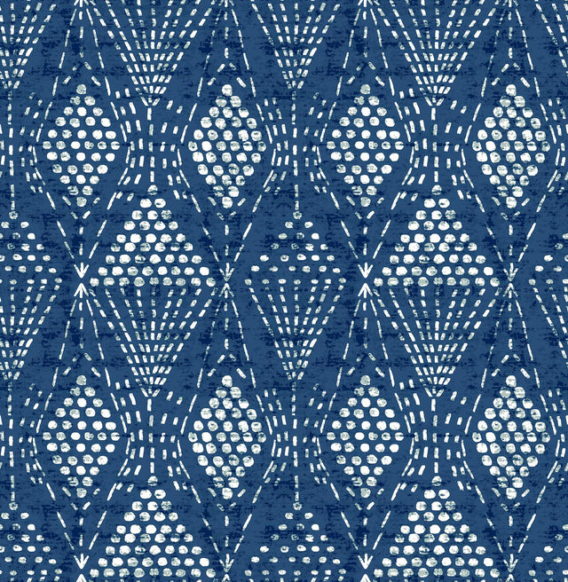 A-Street Prints Grady Blue Dotted Geometric Wallpaper