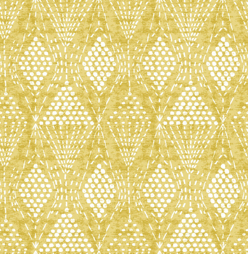 A-Street Prints Grady Yellow Dotted Geometric Wallpaper