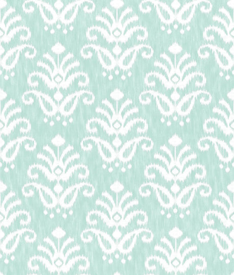 A-Street Prints Keaton Aqua Medallion Wallpaper