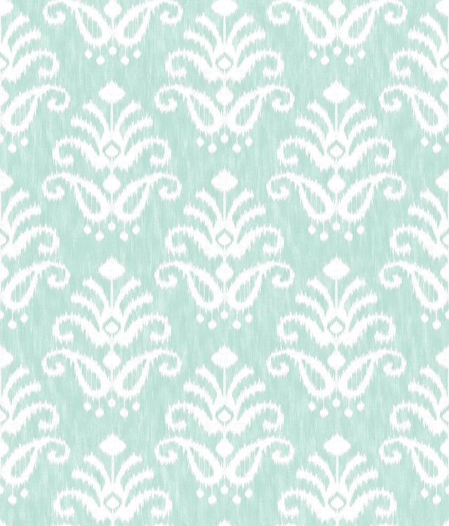 A-Street Prints Keaton Aqua Medallion Wallpaper