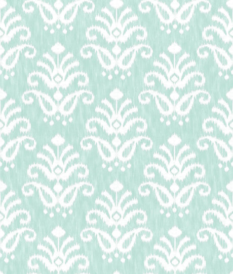 A-Street Prints Keaton Medallion Aqua Wallpaper