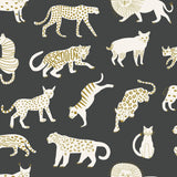 Brewster Home Fashions Black Kitty Kitty Peel & Stick Wallpaper