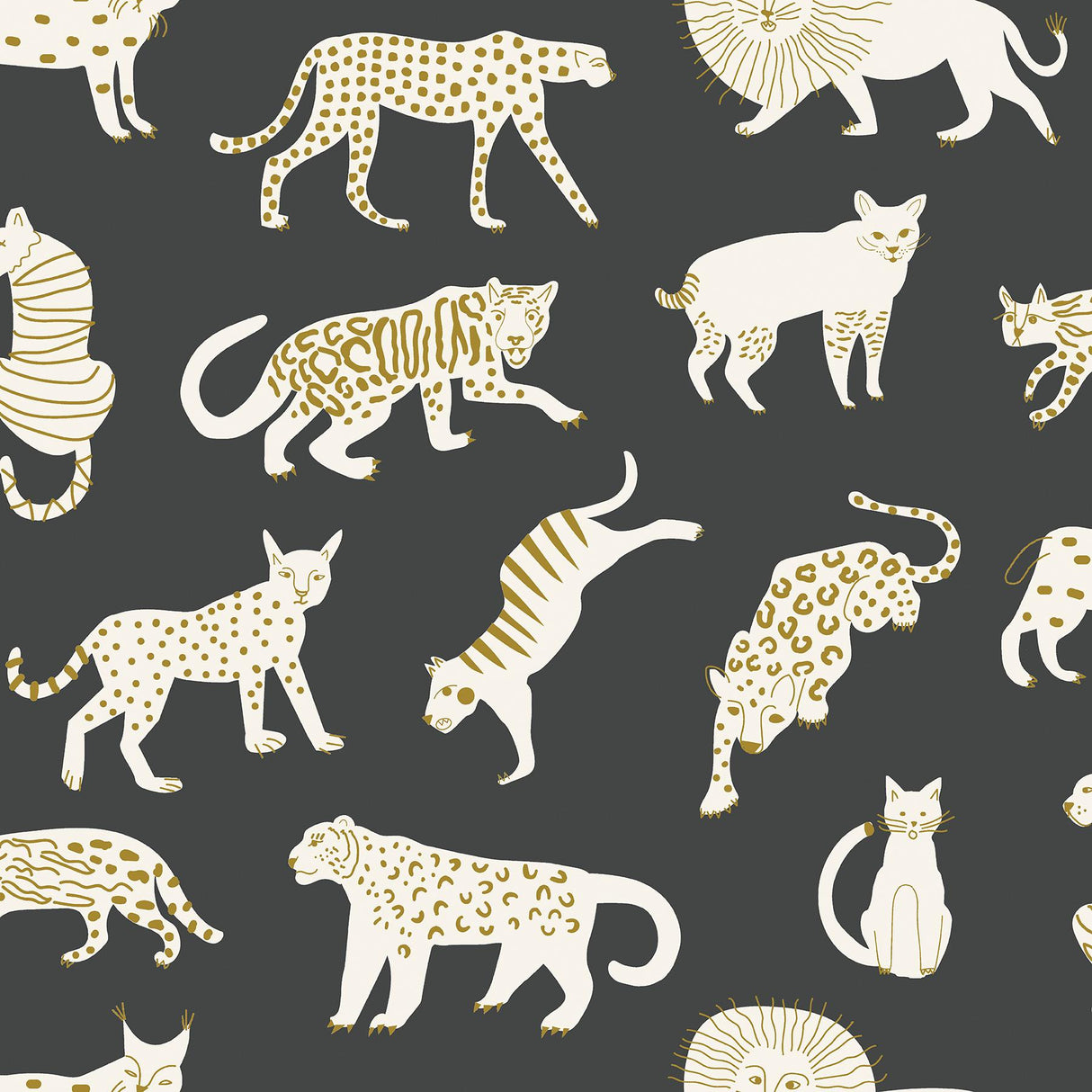 Brewster Home Fashions Kitty Kitty Peel & Stick Black Wallpaper