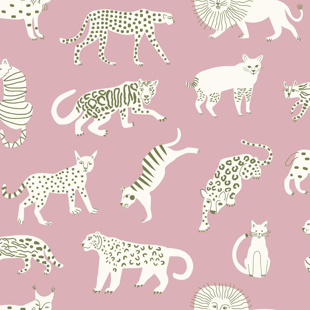 Brewster Home Fashions Pink Kitty Kitty Peel & Stick Wallpaper