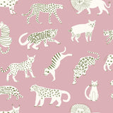 Brewster Home Fashions Pink Kitty Kitty Peel & Stick Wallpaper