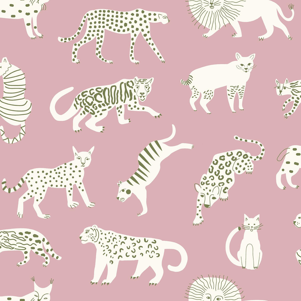 Brewster Home Fashions Kitty Kitty Peel & Stick Pink Wallpaper