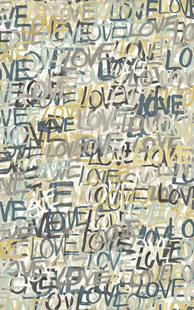 Brewster Home Fashions Indio Neutral Love Scribble Wallpaper