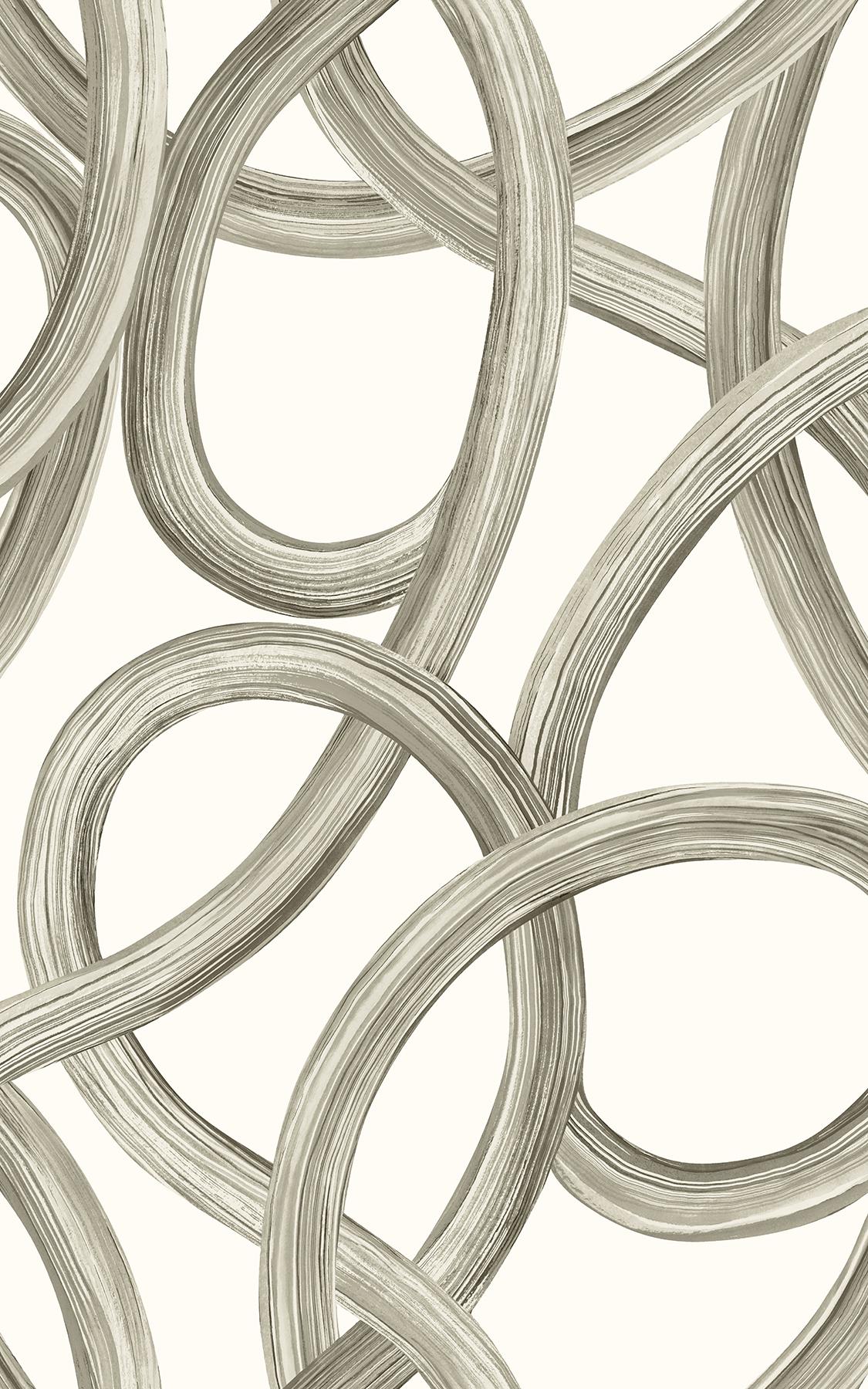Brewster Home Fashions Calix Twisted Geo White Wallpaper