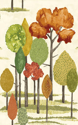 Brewster Home Fashions Cypress Tall Trees Orange Wallpaper