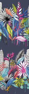 Brewster Home Fashions Sierra Indigo Urban Tropic Wallpaper