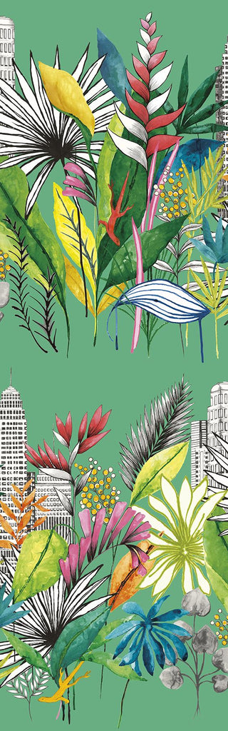 Brewster Home Fashions Sierra Urban Tropic Green Wallpaper
