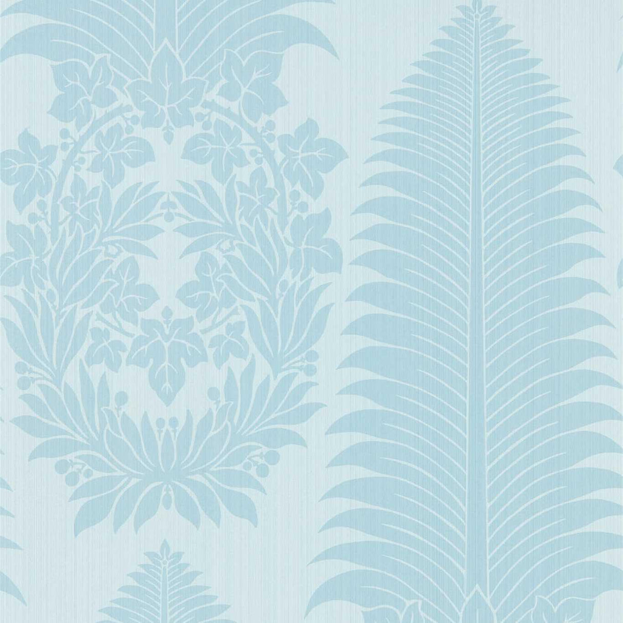 Zoffany Marsden`s Palm Damask Blue Stone Wallpaper