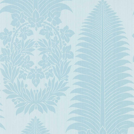 Zoffany Marsden`s Palm Damask Blue Stone Wallpaper
