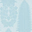 Zoffany Marsden`s Palm Damask Blue Stone Wallpaper