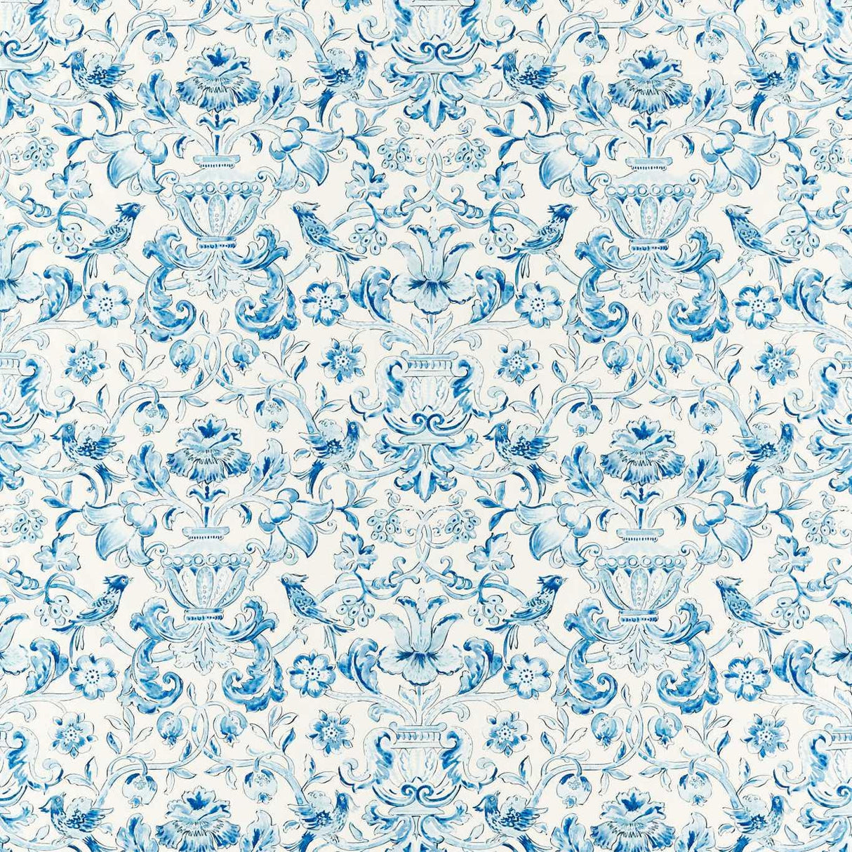 Zoffany Pompadour Print Indigo Fabric