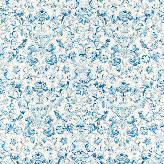 Zoffany Pompadour Print Indigo Fabric