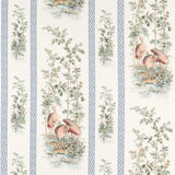 Zoffany Stork & Thrushes Tuscan Pink/ Cobalt Fabric