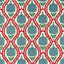 Zoffany Anar Trellis Serpentine/Crimson Fabric