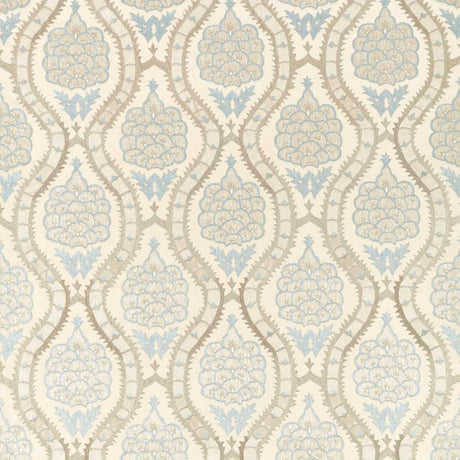 Zoffany Anar Trellis Stockholm Blue/Platinum Grey Fabric