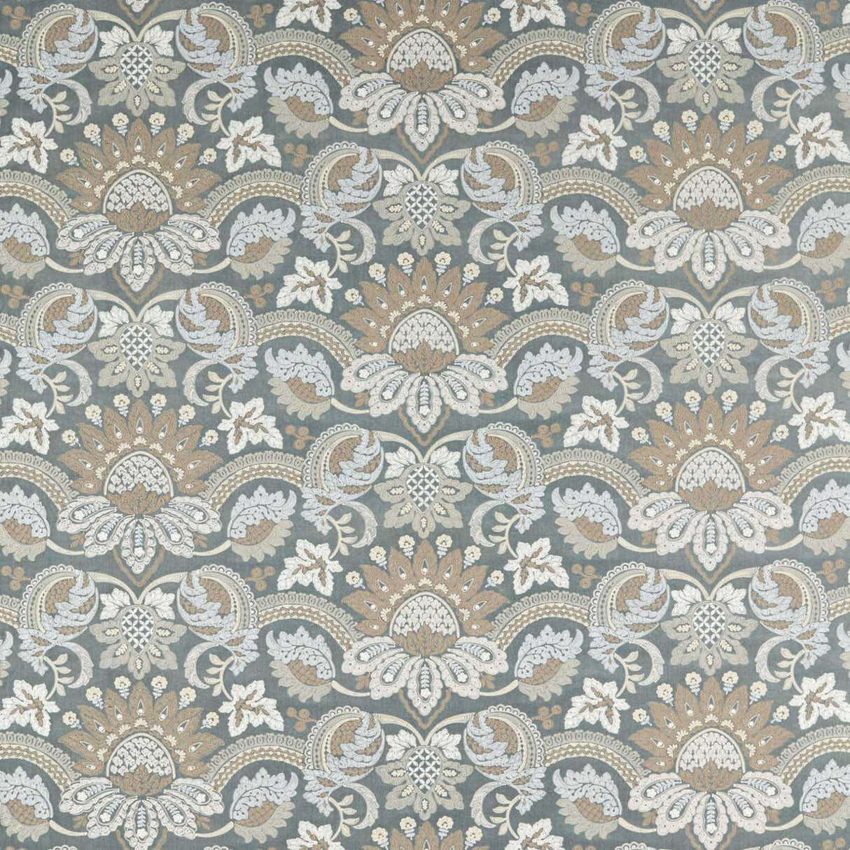 Zoffany Pomegranate Velvet Wedgwood Blue/Silver Fabric