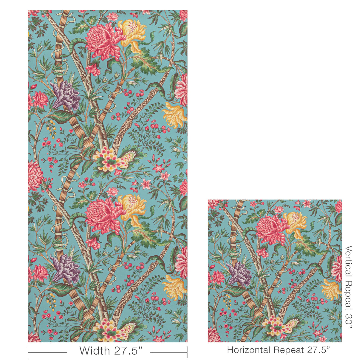 Brunschwig & Fils LUBERON AQUA/MULTI Wallpaper