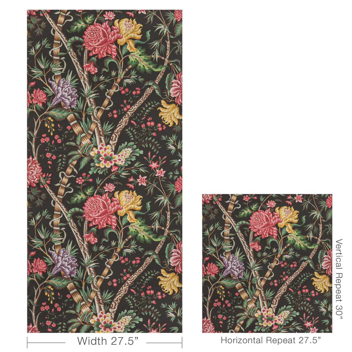 Brunschwig & Fils LUBERON NOIR/MULTI Wallpaper
