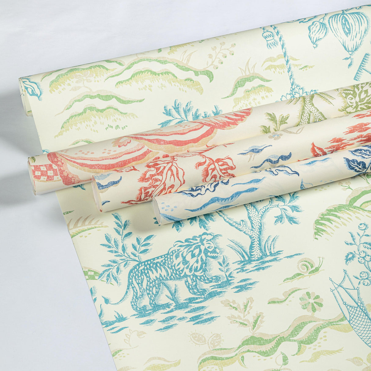 Brunschwig & Fils VALENSOLE RED/BLUE Wallpaper