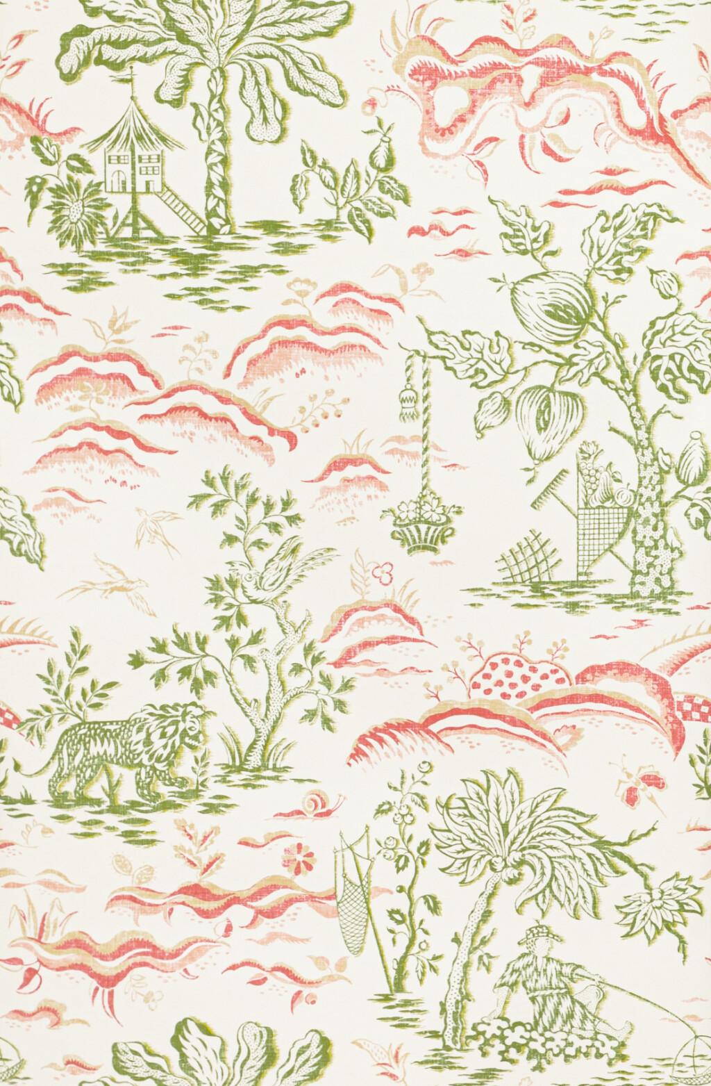Brunschwig & Fils VALENSOLE LEAF/ROSE Wallpaper