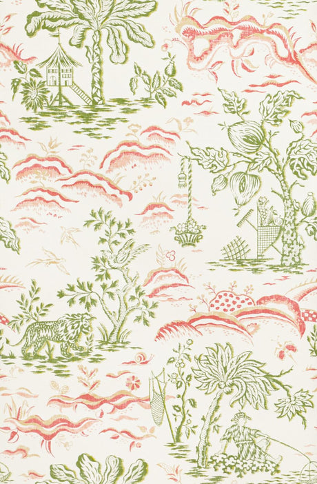 Brunschwig & Fils VALENSOLE LEAF/ROSE Wallpaper