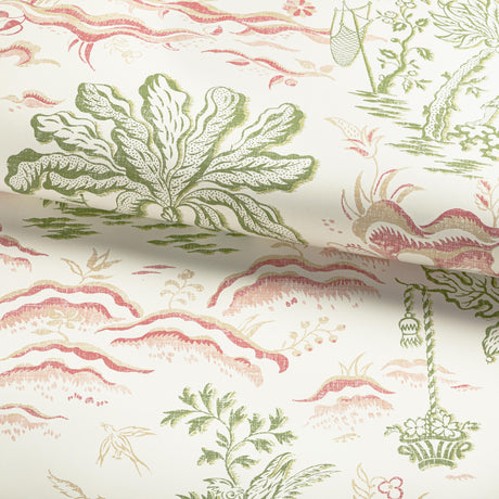 Brunschwig & Fils VALENSOLE LEAF/ROSE Wallpaper