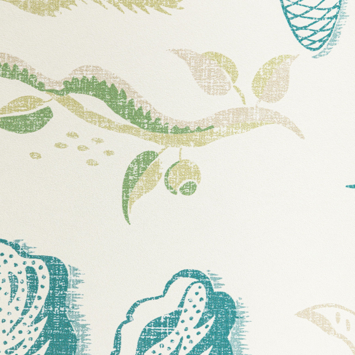 Brunschwig & Fils VALENSOLE TEAL/LEAF Wallpaper