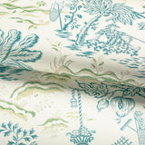 Brunschwig & Fils VALENSOLE TEAL/LEAF Wallpaper