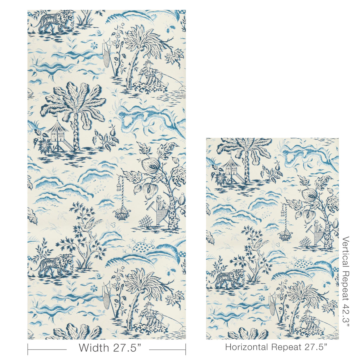 Brunschwig & Fils VALENSOLE NAVY/SKY Wallpaper