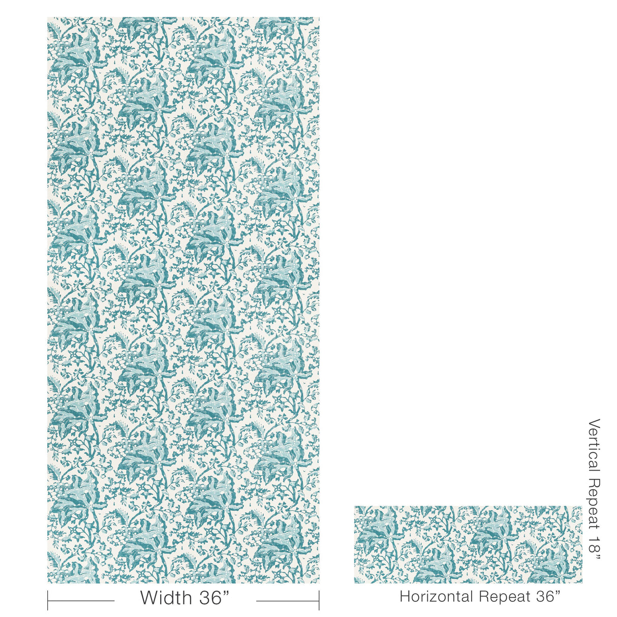 Brunschwig & Fils WEYMOUTH AQUA Wallpaper