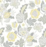 A-Street Prints Jana Light Grey Jacobean Wallpaper