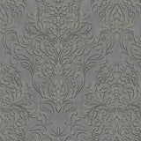 Brewster Home Fashions Anders Pewter Damask Wallpaper