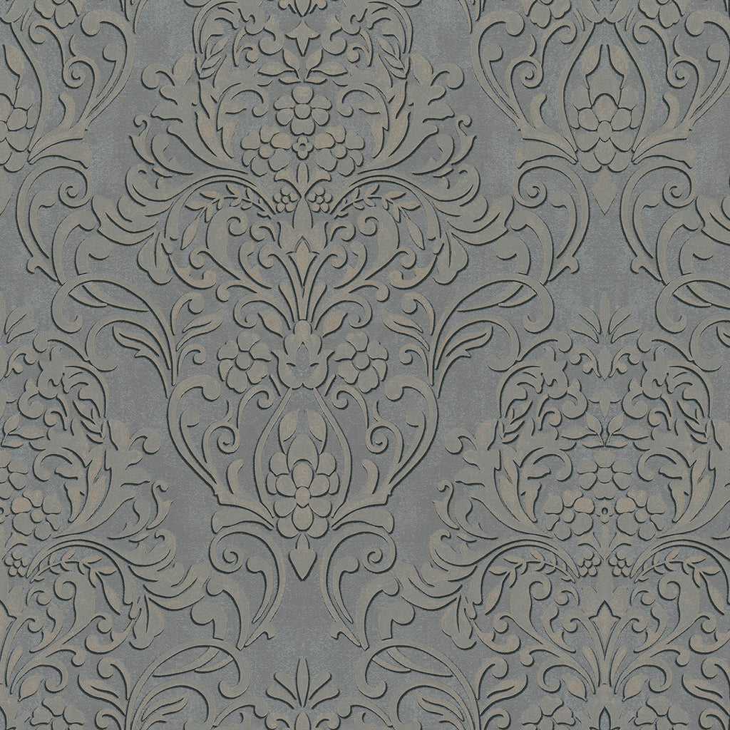 Brewster Home Fashions Anders Damask Pewter Wallpaper