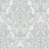 Brewster Home Fashions Anders Silver Damask Wallpaper